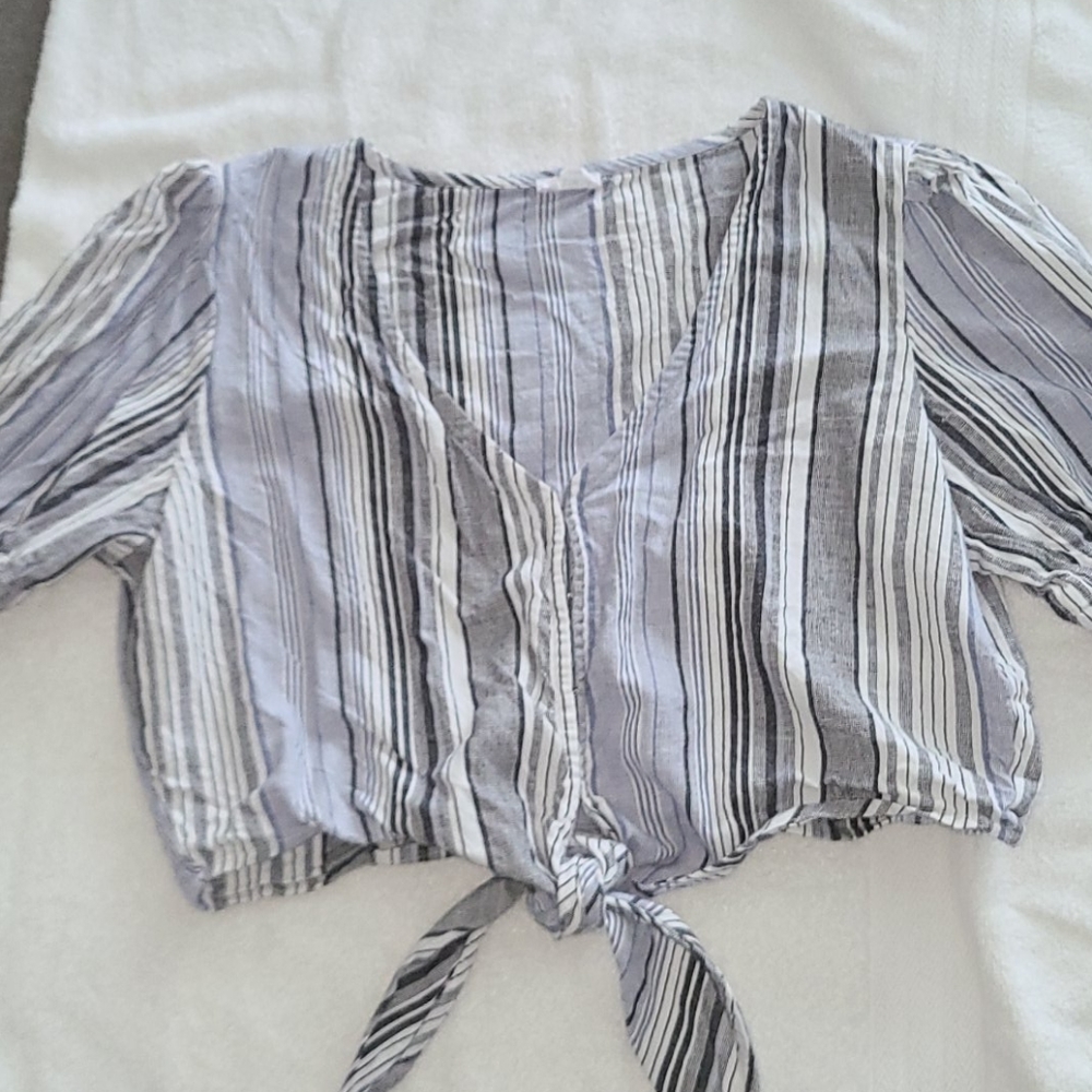 Cotton On cropped tie up shirt